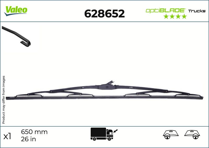 stěrač 650mm RVI C, D, K, T ramínko 13mm 628652