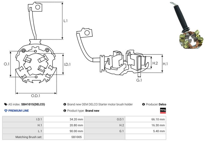 AS-PL SBH1015(DELCO) Holder, carbon brushes