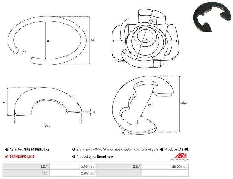 AS-PL SRS2015(BULK) Repair Kit, starter