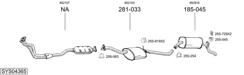 BOSAL kipufogórendszer SYS04365