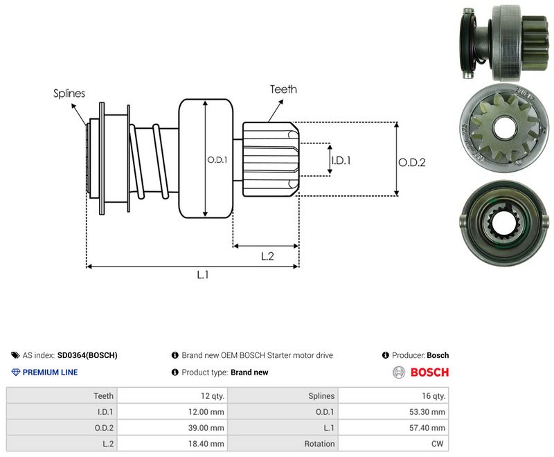 Vabajooks, starter, AS-PL SD0364(BOSCH)