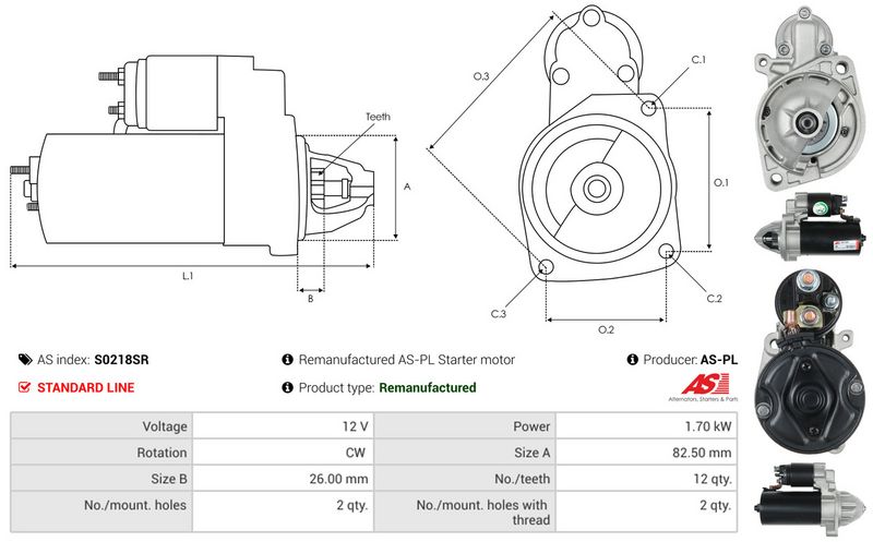 AS-PL S0218SR Starter