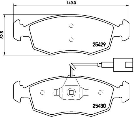 Комплект гальмівних накладок, дискове гальмо, Brembo P23138