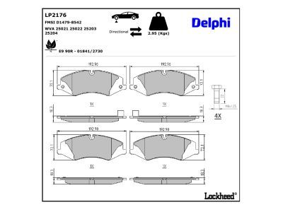 DELPHI LP2176 Brake Pad Set, disc brake