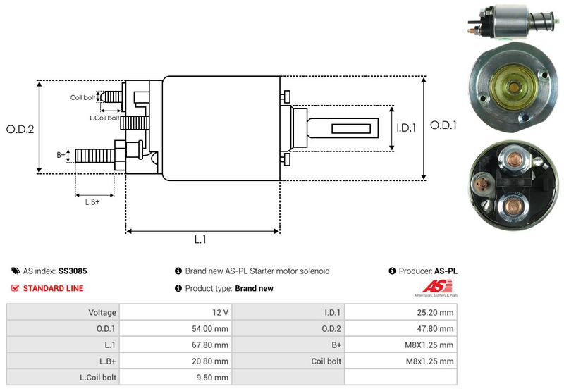 AS-PL SS3085 Solenoid Switch, starter