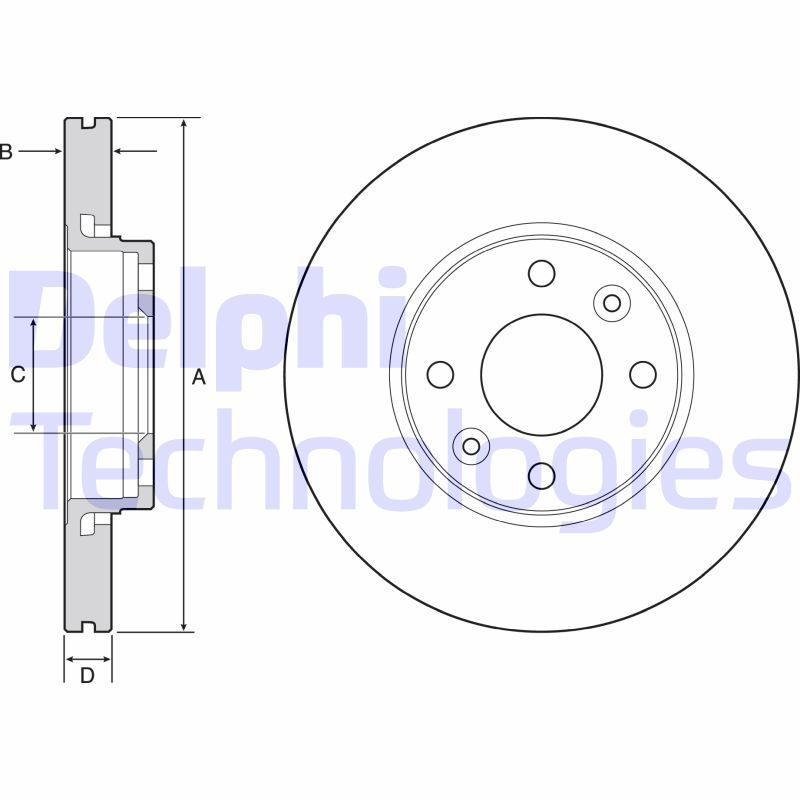 DELPHI RENAULT диск тормозной передний Kangoo 08-