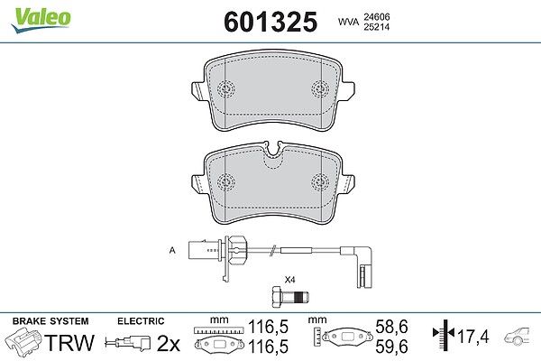комплект спирачно феродо, дискови спирачки VALEO