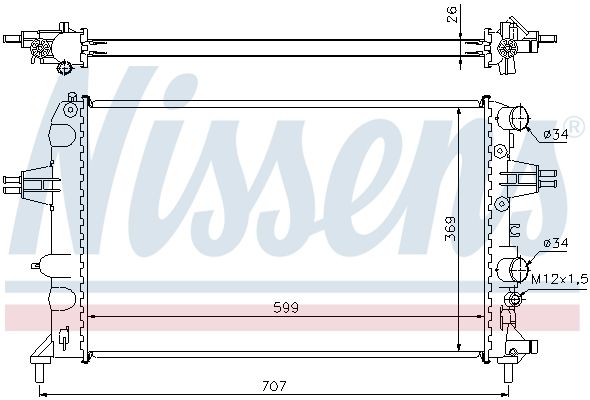 NISSENS OPEL Радіатор охолодження Astra G 1.6 02-