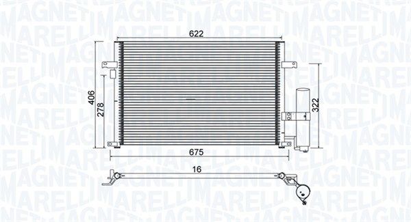 Конденсатор, система кондиціонування повітря, Magneti Marelli 350203912000