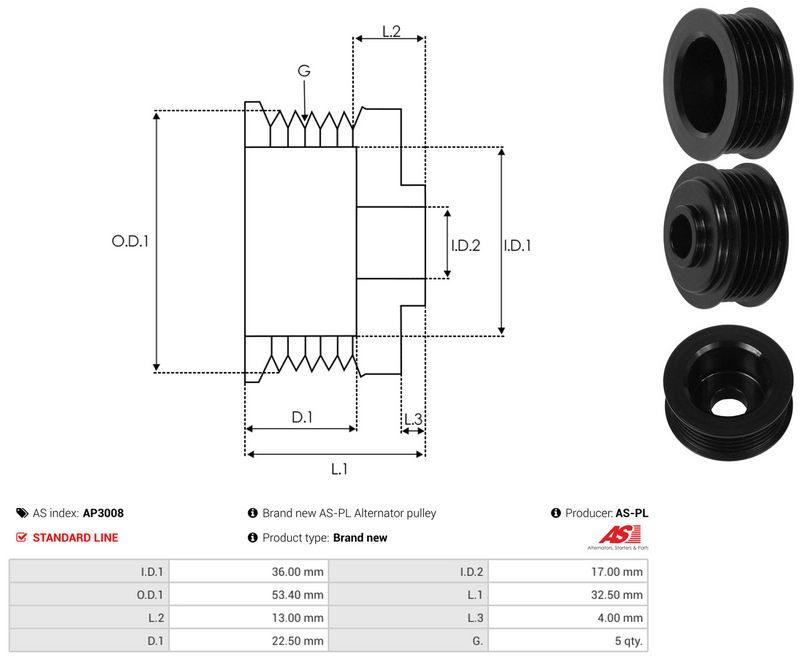 Rihmaratas, generaator, AS-PL AP3008