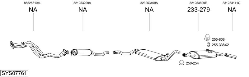 BOSAL kipufogórendszer SYS07761