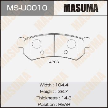 Комплект гальмівних колодок, Masuma MS-U0010