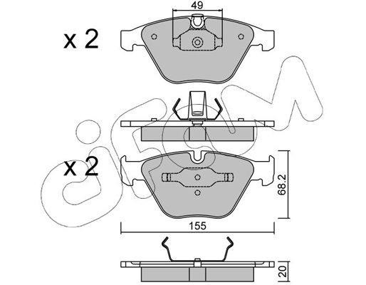 CIFAM BMW гальмівні колодки передній 3 E90,5 E60,6 E63,7 E65/66,.X1 E84 01-