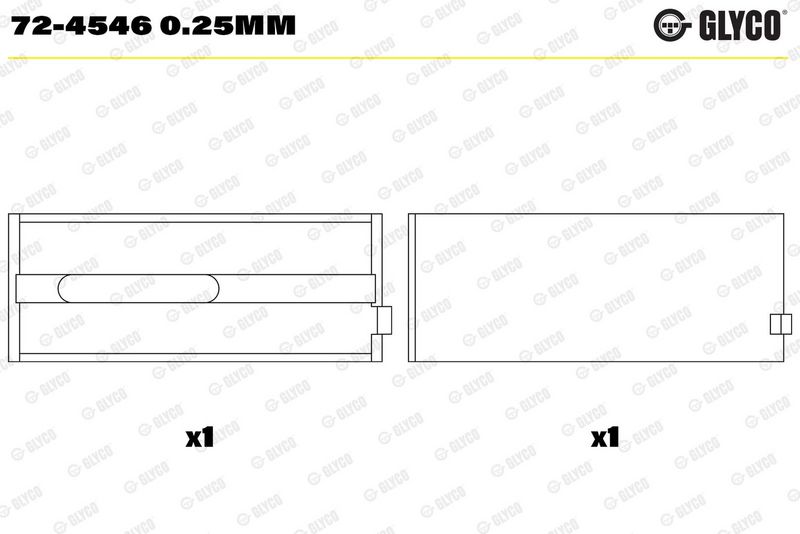 Product Kloķvārpstas gultnis GLYCO 72-4546 0.25MM Image