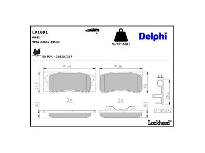 DELPHI LP1691 Brake Pad Set, disc brake