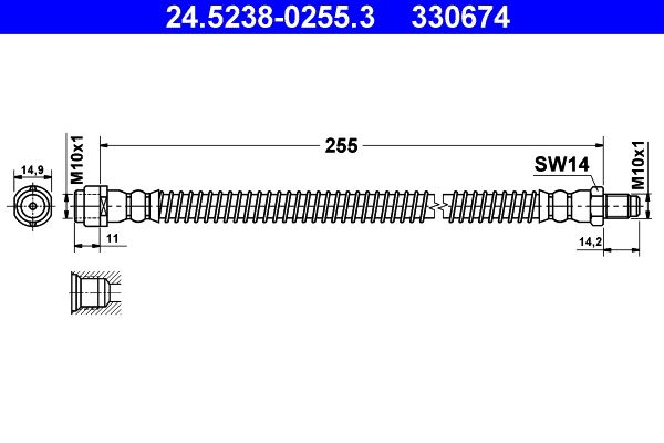 Гальмівний шланг, Ate 24.5238-0255.3