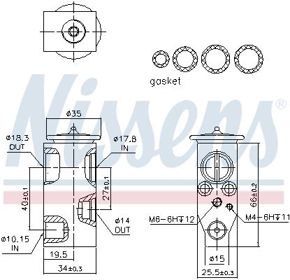Розширювальний клапан, система кондиціонування повітря, Nissens 999366
