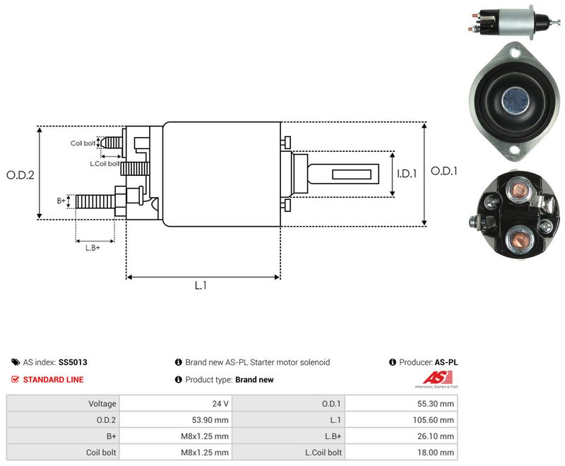 AS-PL SS5013 Solenoid Switch, starter