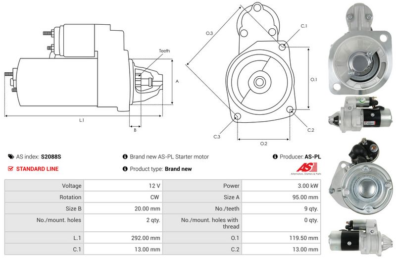 Starter, AS-PL S2088S