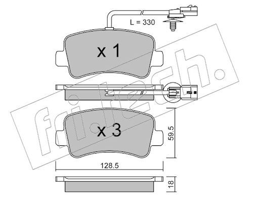 fri.tech. 916.0 Brake Pad Set, disc brake