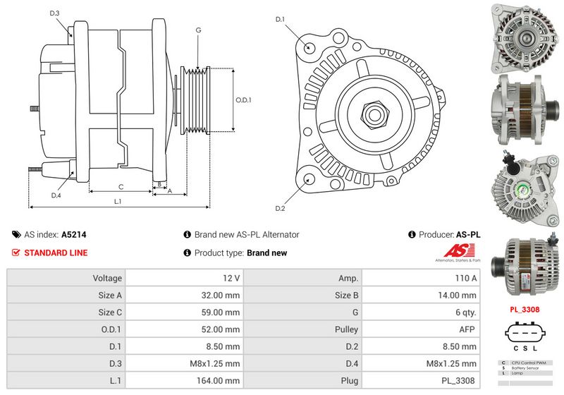 AS-PL A5214 Alternator