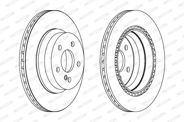 Гальмівний диск, з вентиляцією, 300мм, кількість отворів 5, Ferodo DDF1672