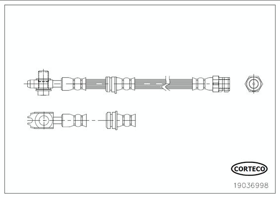 Гальмівний шланг, Corteco 19036998