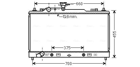 Радіатор, система охолодження двигуна, Ava MZ2228