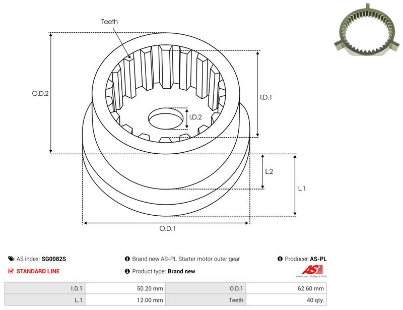 AS-PL SG0082S Repair Kit, starter