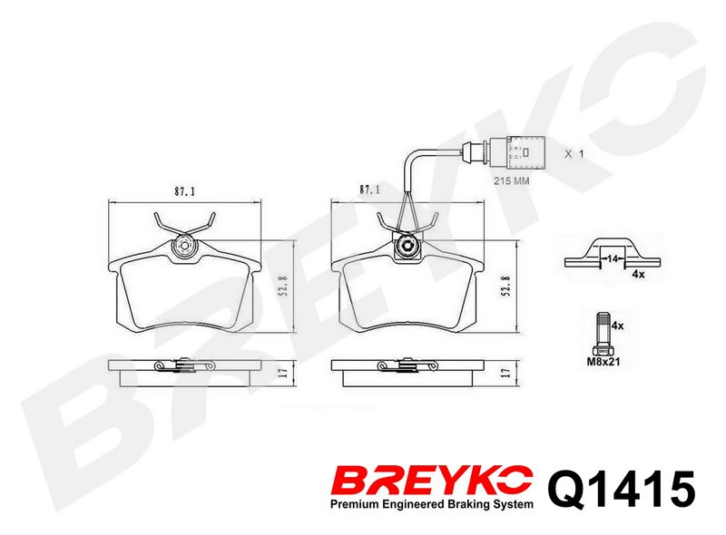 DAVID VASCO Q1415 Brake Pad Set, disc brake