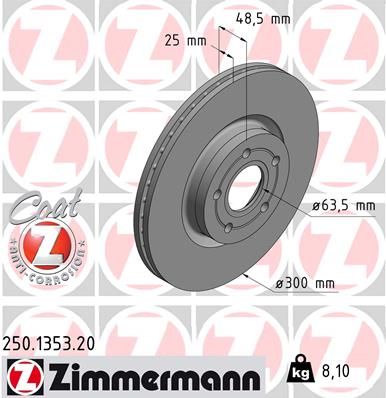 ZIMMERMANN féktárcsa 250.1353.20