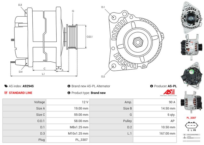 AS-PL A9294S Alternator