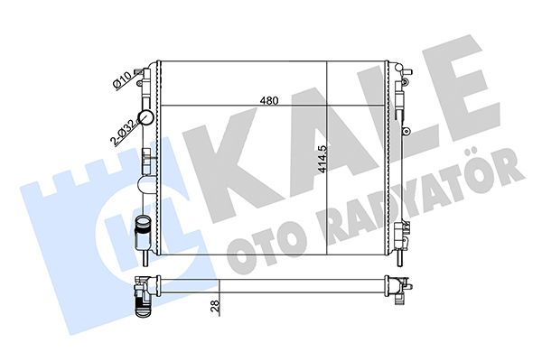 Радіатор, система охолодження двигуна, Kale Oto Radyatör 205600
