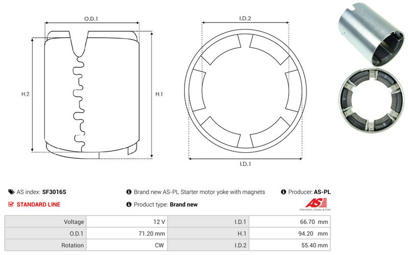 AS-PL SF3016S Field Winding, starter