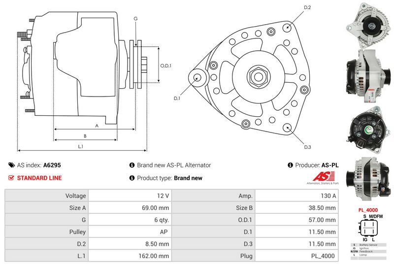 AS-PL A6295 Alternator
