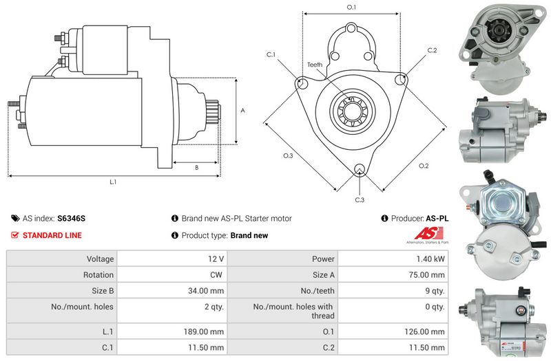 AS-PL S6346S Starter
