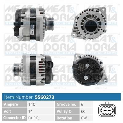 MEAT & DORIA Dynamo / Alternator 5560273