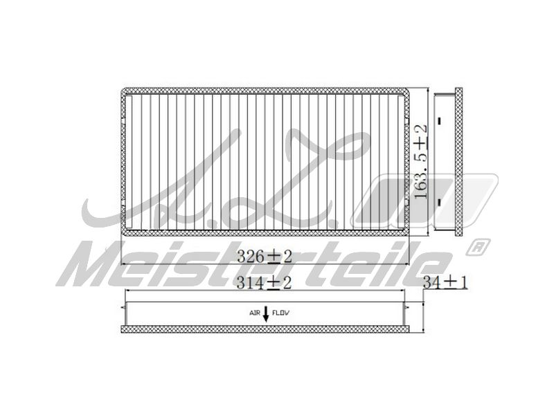 Dust and pollen filter PORSCHE 99757121902