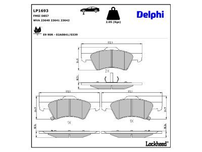 DELPHI LP1693 - Brake Pad Set, disc brake