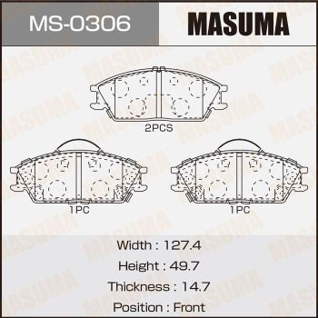 Комплект гальмівних колодок, Masuma MS-0306