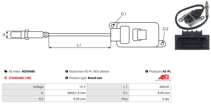 AS-PL NOX9485 NOx daviklis