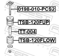 Кріпильний болт, поперечний важіль підвіски, Febest 0198-010-PCS2