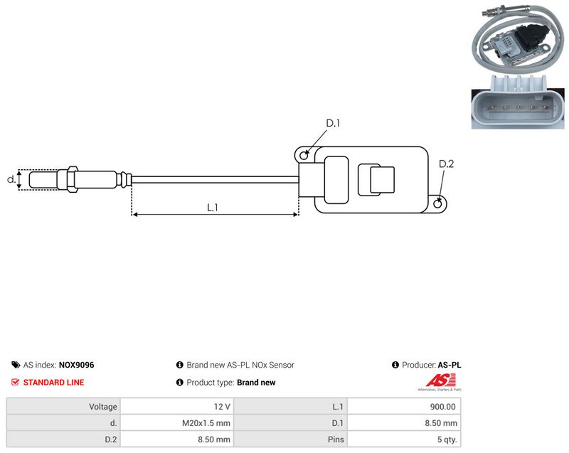 NOx-sensor, karbamiidipritse, AS-PL NOX9096