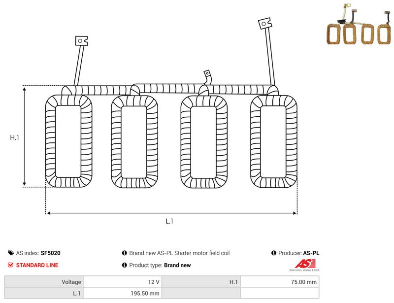 AS-PL SF5020 Field Winding, starter