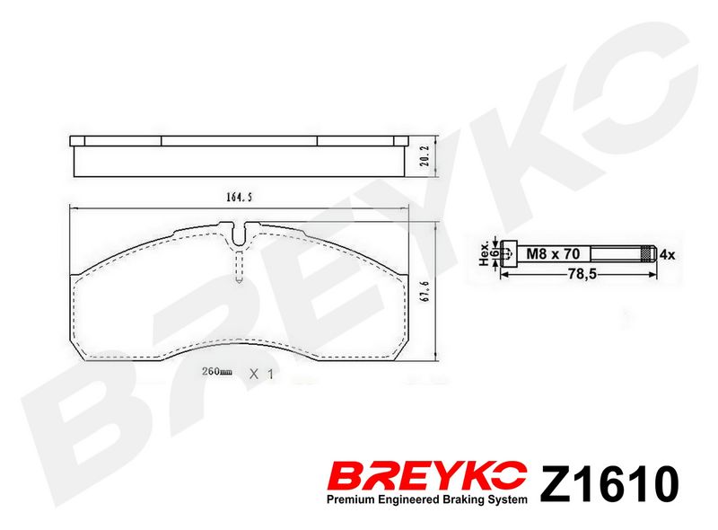 DAVID VASCO Z1610 Brake Pad Set, disc brake