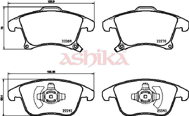 ASHIKA 50-00-0311 Brake Pad Set, disc brake