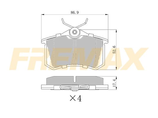 Piduriklotsi komplekt, ketaspidur FREMAX FBP-2208