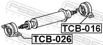 FEBEST TCB-016 Bearing, propshaft centre bearing