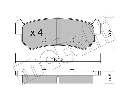 Комплект гальмівних накладок, дискове гальмо, Metelli 22-0511-0