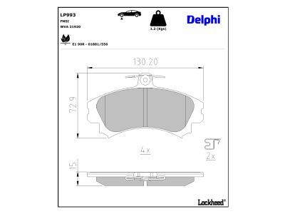 set placute frana,frana disc LP993 DELPHI